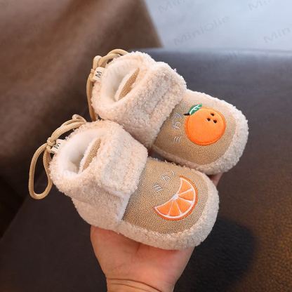 Baby Fruit Fleece Lined Booties - Khaki - 9-14M - image 12