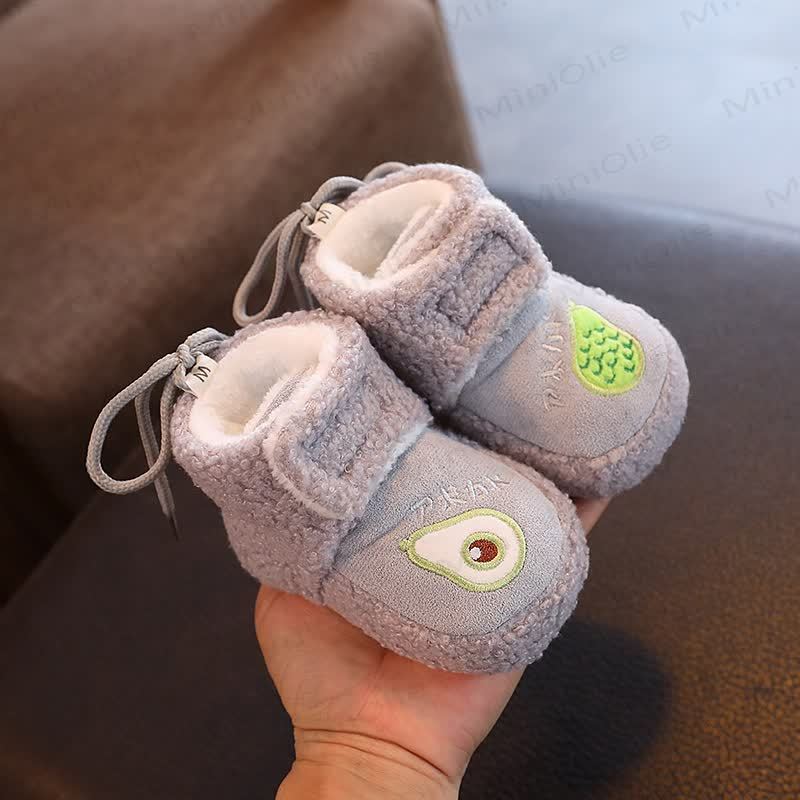Baby Fruit Fleece Lined Booties - Grey - 9-14M - image 3