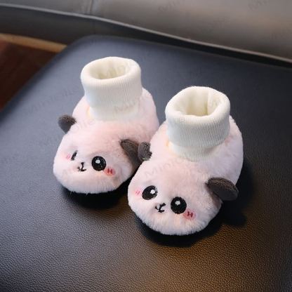 Baby Panda Fleece Walking Shoes - Pink - 6-12M - image 7