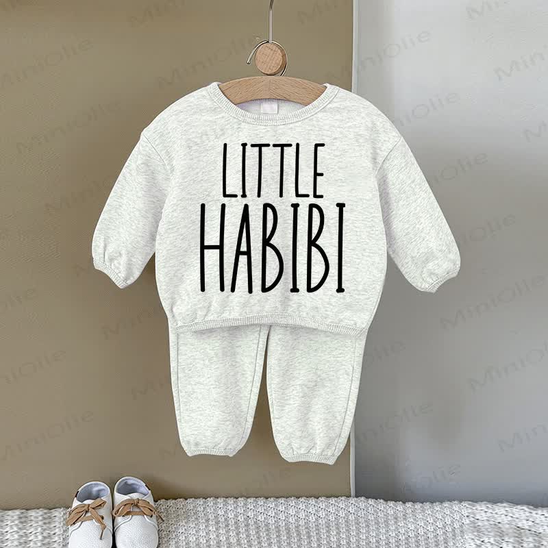 LITTLE HABIBI Baby Sweatshirt 2-piece Gray Set - Gray - 2-3T - image 1