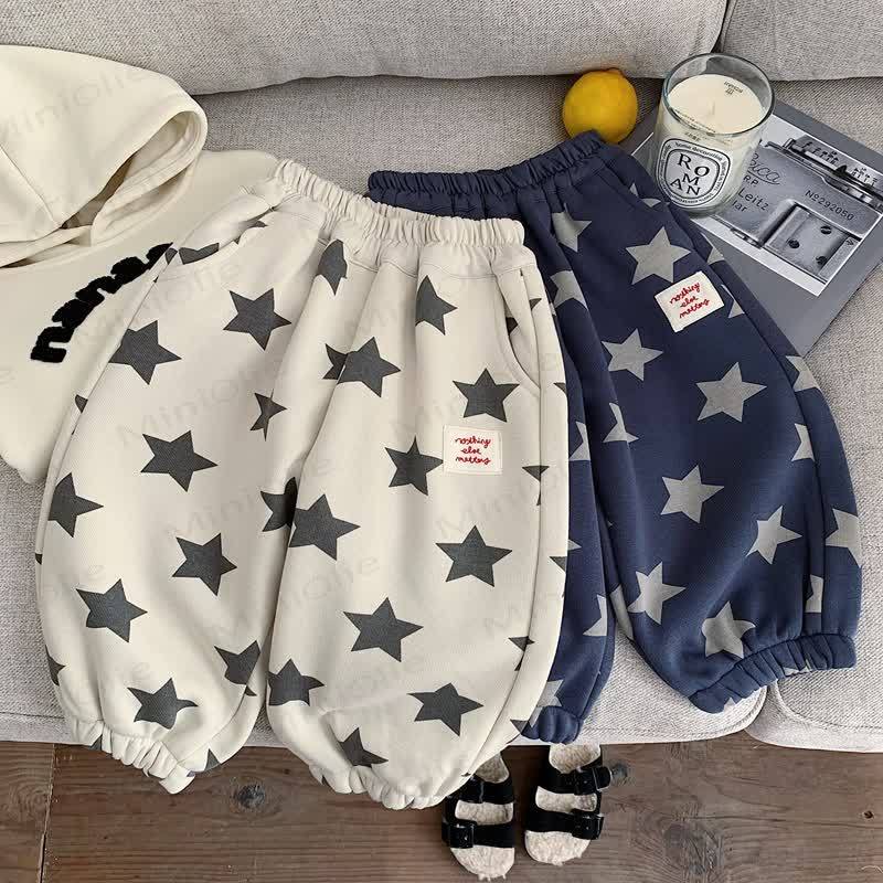 Baby Toddler Boy Star Fleece Lined Pants - image 2