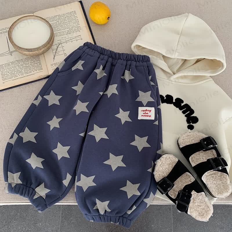 Baby Toddler Boy Star Fleece Lined Pants - Blue - 8Y - image 4