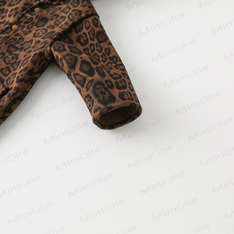 Baby Leopard Print Bear Hooded Romper - image 4