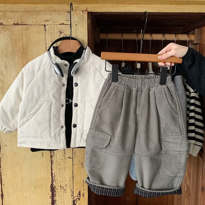 Baby Toddler Boy Cord Plaid Loose Pants - image 2