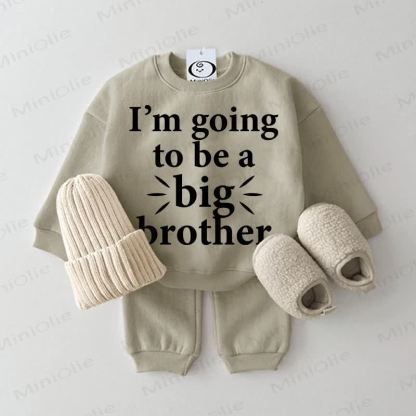 I'M GOING TO BE A BIG BROTHER/SISTER Baby Grey Green 2-piece Set - Brother - 2-3T - image 1