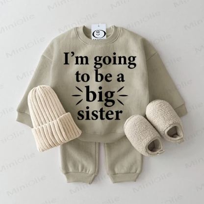 I'M GOING TO BE A BIG BROTHER/SISTER Baby Grey Green 2-piece Set - Sister - 2-3T - image 2
