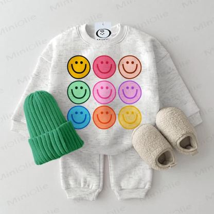 Baby Colorful Smiley Face 2-piece Light Grey Set - Light Grey - 2-3T - image 1