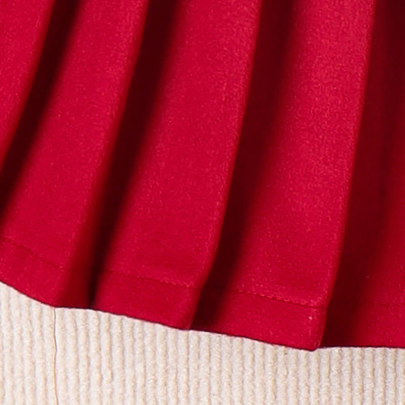 Toddler Kid Lapel Solid Color Pleated Dress - image 7