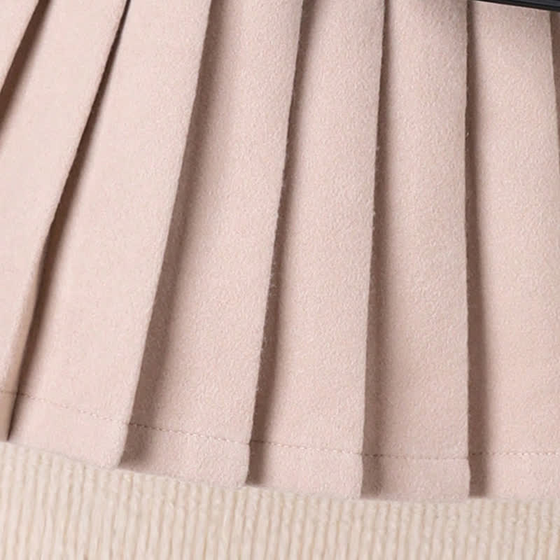Toddler Kid Lapel Solid Color Pleated Dress - image 10