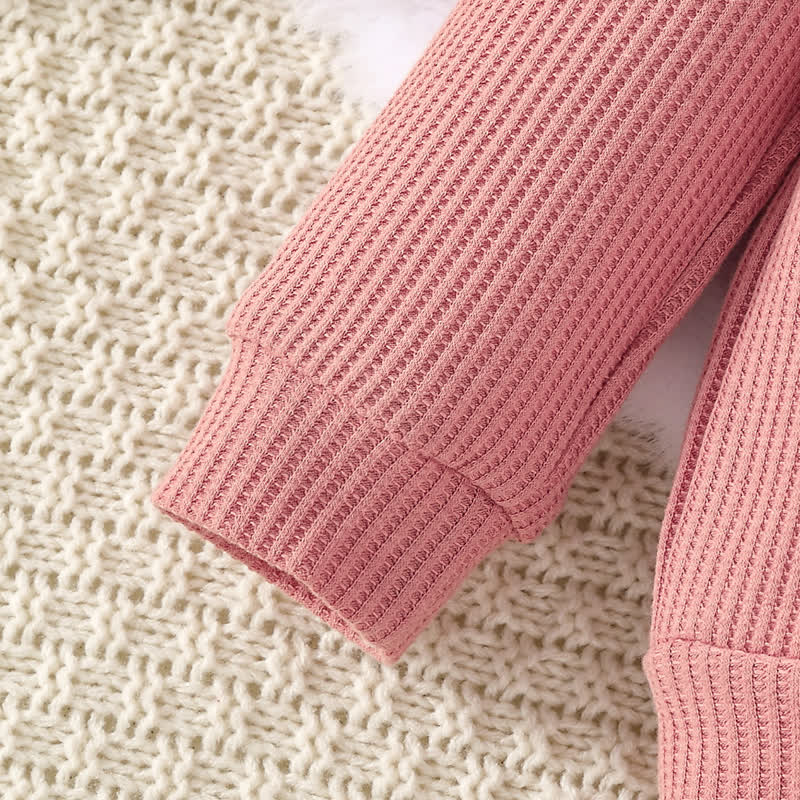 Baby Girl Rib Pink Flower Top & Bell Pants - image 3