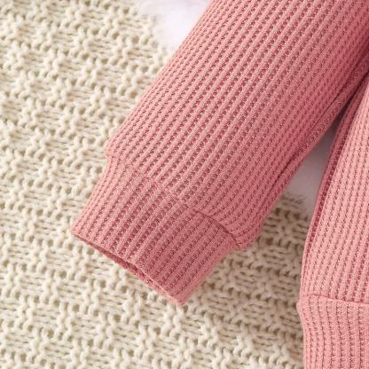 Baby Girl Rib Pink Flower Top & Bell Pants - image 3