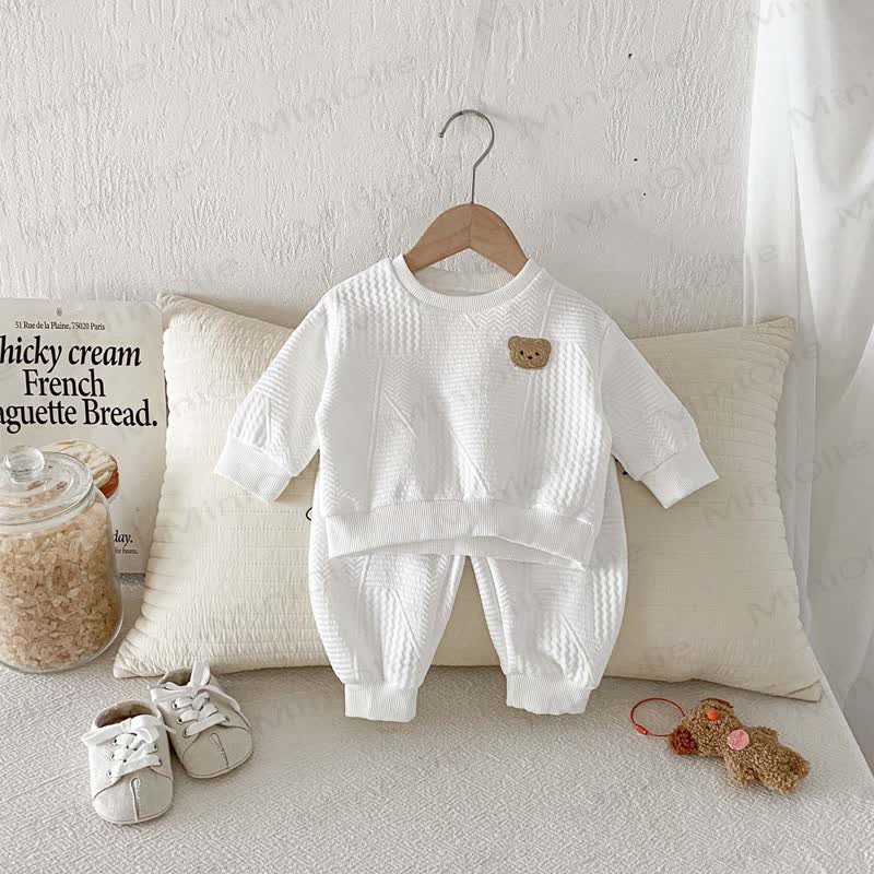 Baby Boy Bear 2-piece White Set - White - 18-24M - image 1