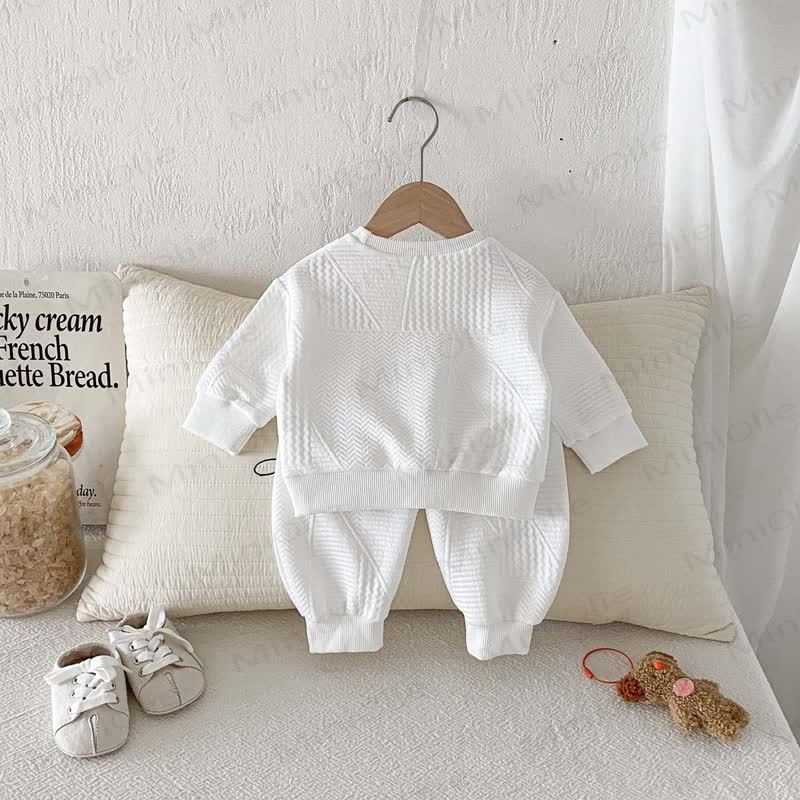 Baby Boy Bear 2-piece White Set - image 2