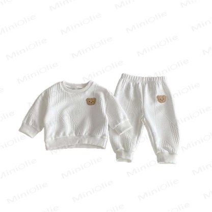 Baby Boy Bear 2-piece White Set - image 5