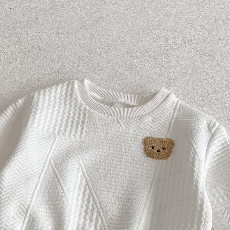 Baby Boy Bear 2-piece White Set - image 8