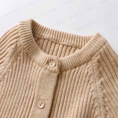 Baby Striped Knitted Solid Color Romper - image 3