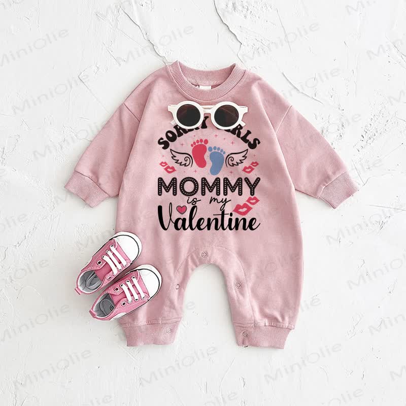SORRY GIRLS MOMMY IS MY VALENTINE Baby Pink Romper - Pink - 2-3T - image 1
