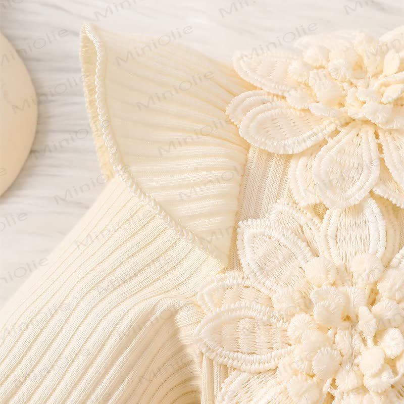 Baby Girl Bow Flower Flying Sleeves Lace Romper Dress - image 22