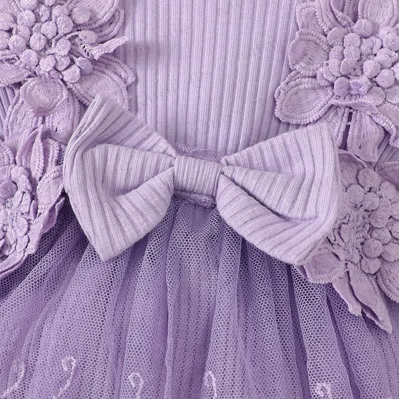 Baby Girl Bow Flower Flying Sleeves Lace Romper Dress - image 16