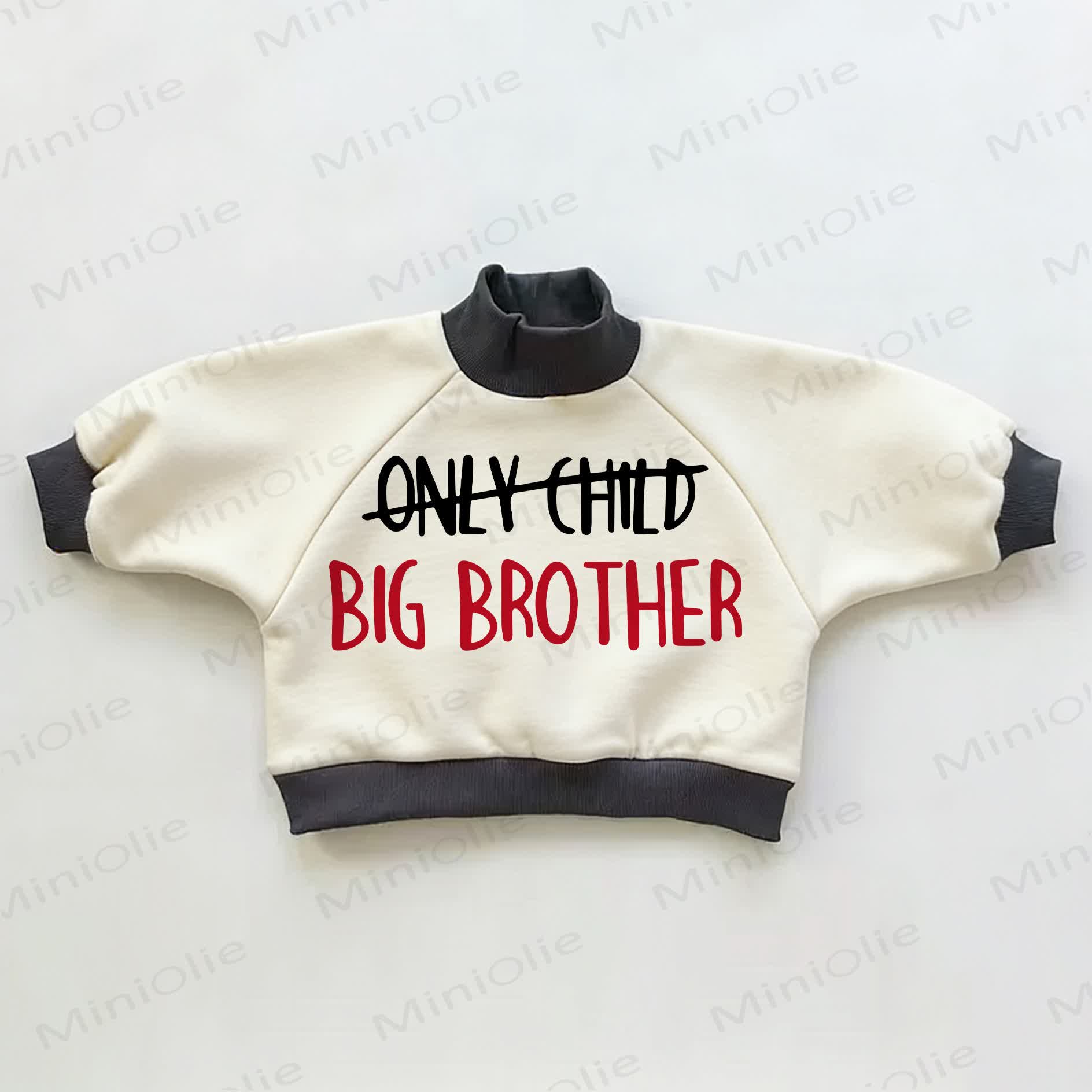 BIG BROTHER Baby Toddler Color Block Sweatshirt - Beige&Black - 3-5T - image 1