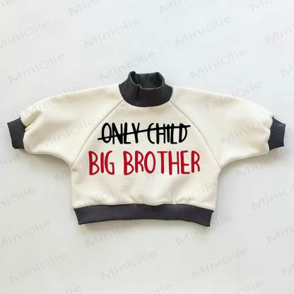 BIG BROTHER Baby Toddler Color Block Sweatshirt - Beige&Black - 3-5T - image 1