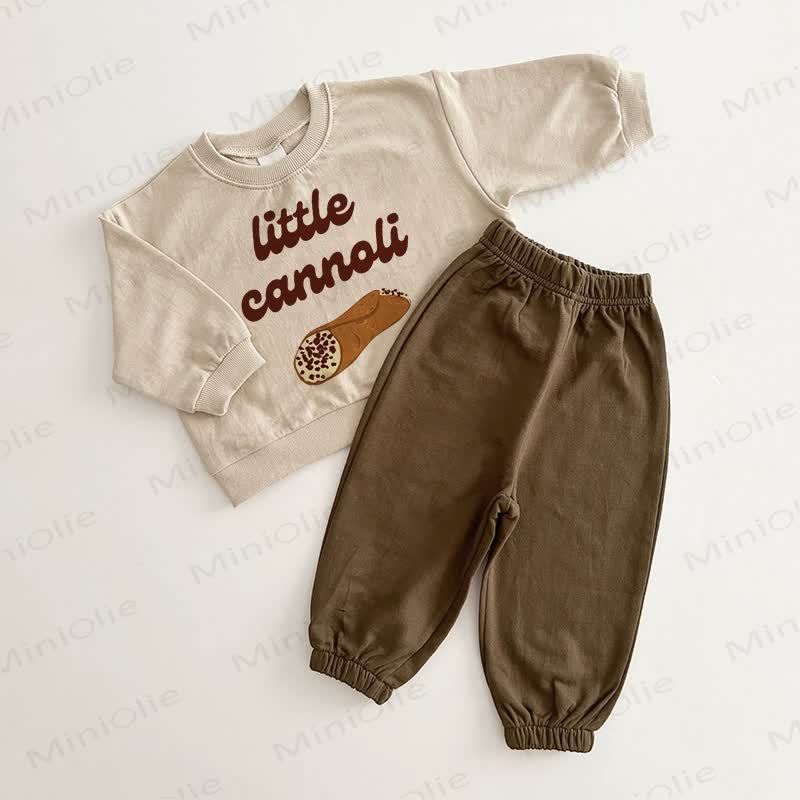 LITTLE CANNOLI Baby Brown Beige 2-piece Set - Brown Beige - 2-3T - image 1