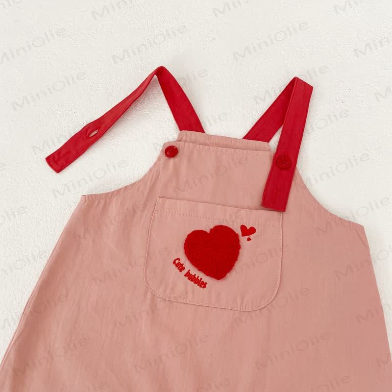 CUTE BUBBLES Baby Toddler Girl Love Overalls/Beige Top - image 9