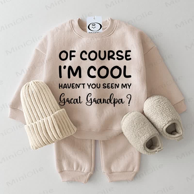 OF COURSE I'M COOL HAVEN'T YOU SEEN MY GREAT GRANDPA Baby 2-piece Beige Set - Beige - 2-3T - image 1
