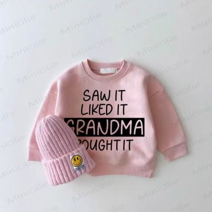 SAW IT LIKED IT GRANDMA BOUGHT IT Baby Girl Pink Sweatshirt - Pink - 2-3T - image 1
