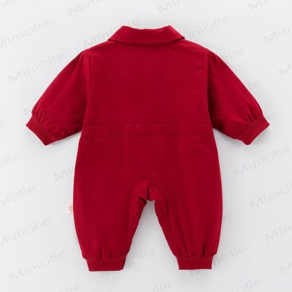 Baby Cartoon Puppy Newborn Collared Romper - image 2