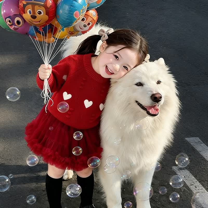 Toddler Girl Embroidered Love Knit Sweater Or Tutu Skirt - image 2