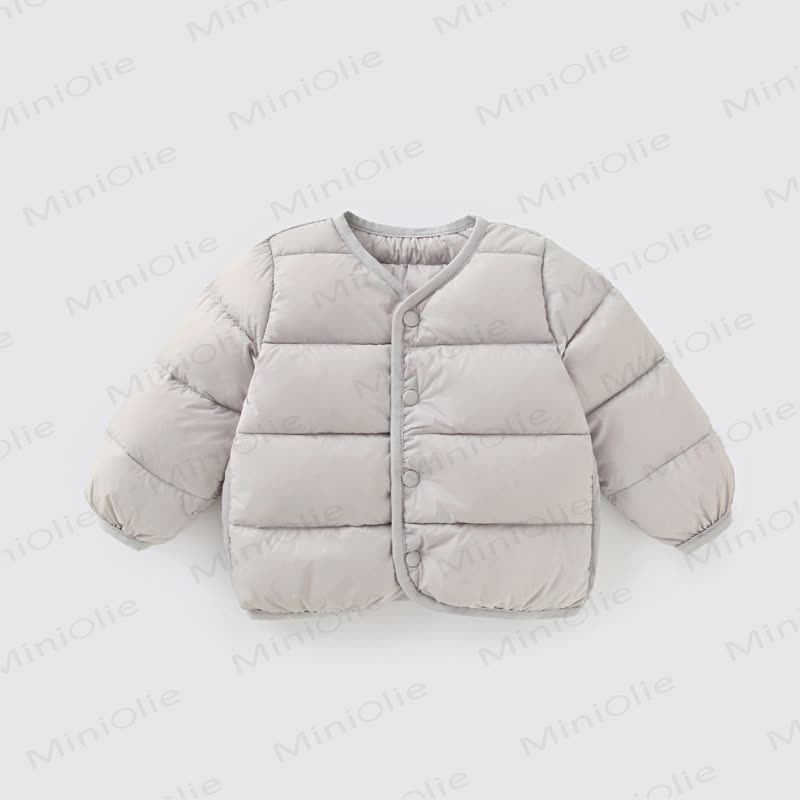Baby Toddler Solid Color Warm Outerwear - Beige Gray - 5-7T - image 5