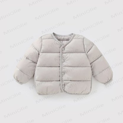 Baby Toddler Solid Color Warm Outerwear - Beige Gray - 5-7T - image 5