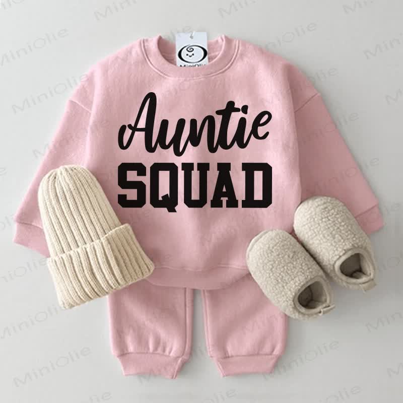 AUNTIE SQUAD Baby Sweatshirt 2-piece Pink Set - Pink - 2-3T - image 1