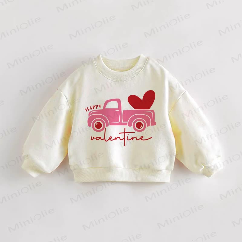 HAPPY VALENTINE Baby Toddler Cream Sweatshirt - Cream - 3-5T - image 1