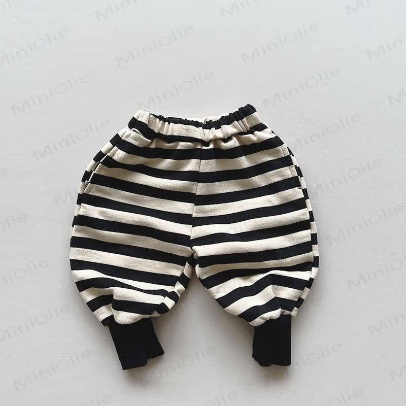 Baby Toddler Stripe Loose Pants - Black Stripe - 8Y - image 3