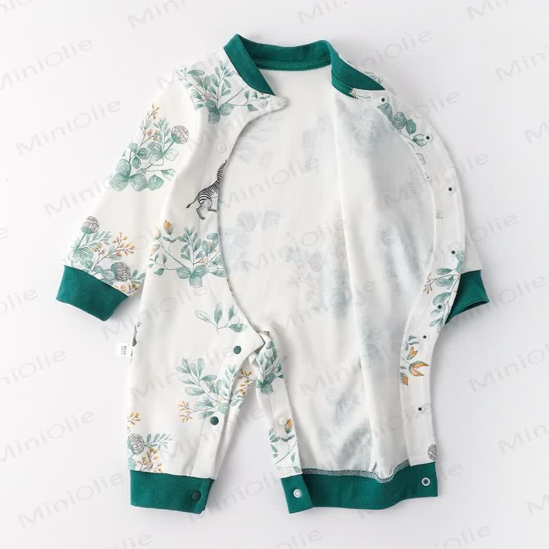 Baby Zebra Floral Print Newborn Pajamas Romper - image 2