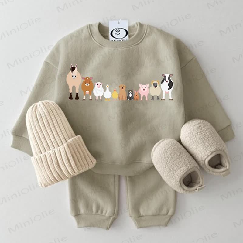 Baby Animal Grey Green 2-piece Set - Grey Green - 2-3T - image 1