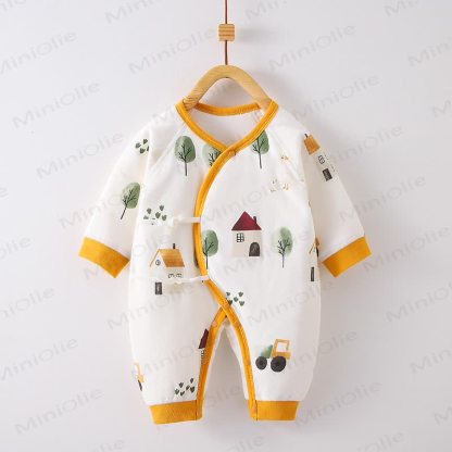 Baby Garden Cottage Warm Pajamas Romper - Orange - 3-6M - image 1