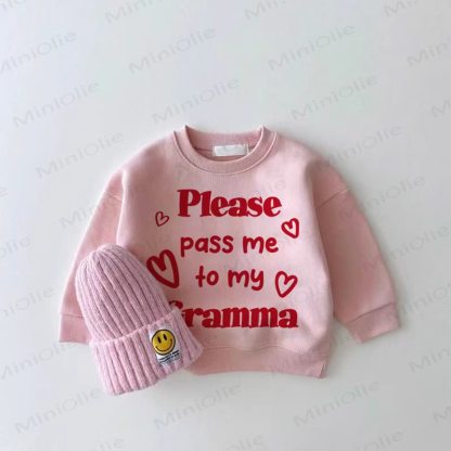 PLEASE HAND ME OVER TO MY GRANDMA Baby Girl Love Pink Sweatshirt - Pink - 2-3T - image 1