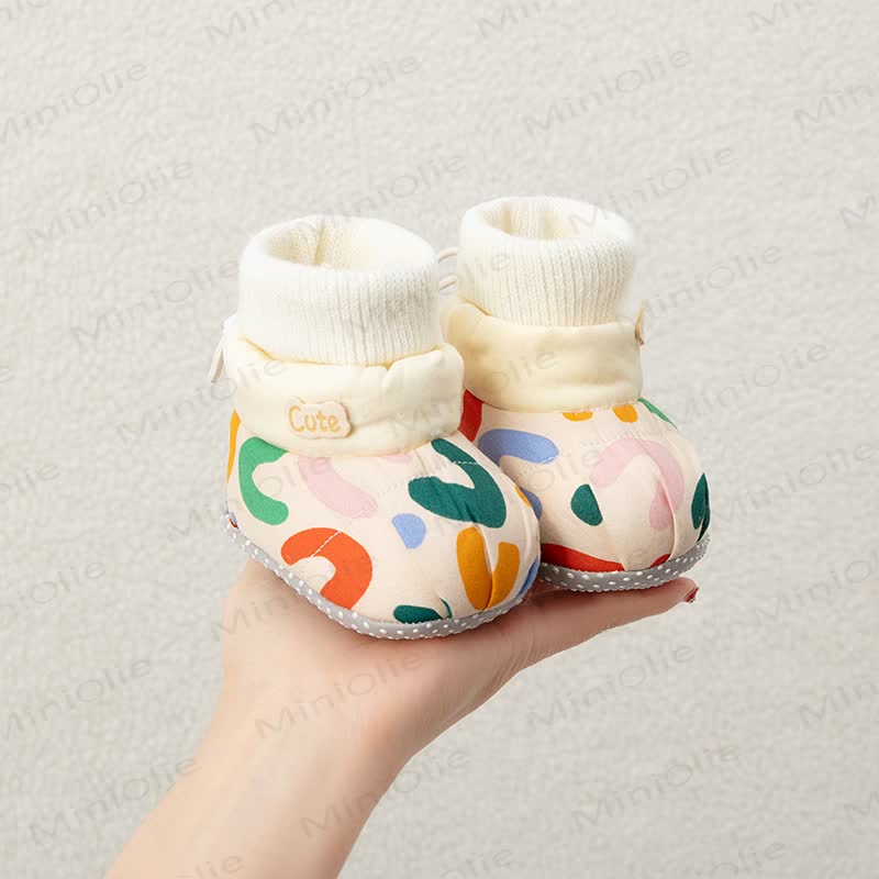 Baby Fleece Lined Quilted Sock Shoes - image 2