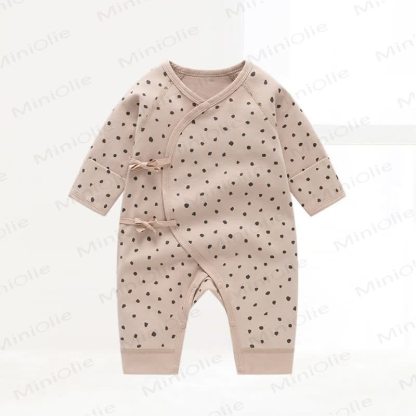 Baby Cute Newborn Kimono Sleepwear Romper - Beige - 12-18M - image 2