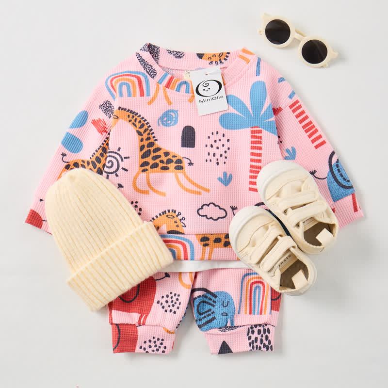 Baby Dinosaur Pink Waffle 2-piece Set - image 2