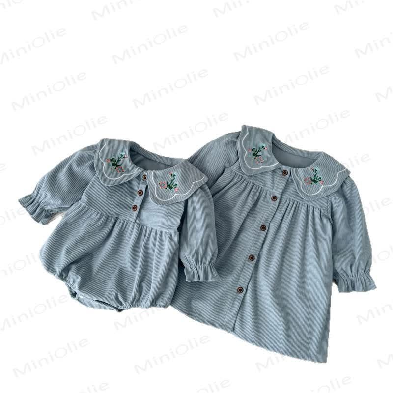 Baby Toddler Girl Lapel Flower Cord Dress/ Bodysuit - image 2