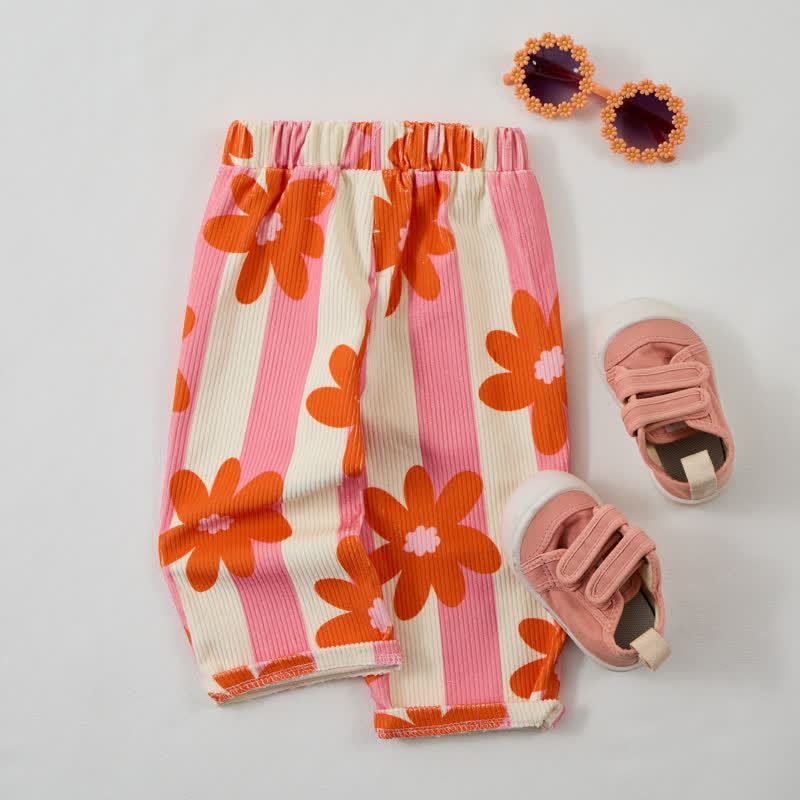 Baby Toddler Striped Flowers Pants - image 2