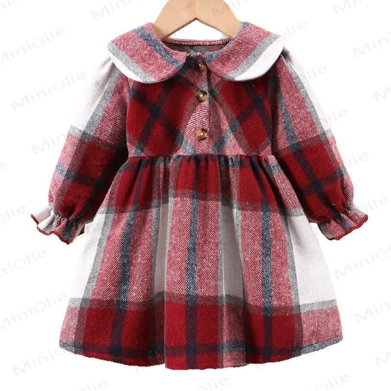 Baby Toddler Girl Plaid Baby Collar Dress - image 3