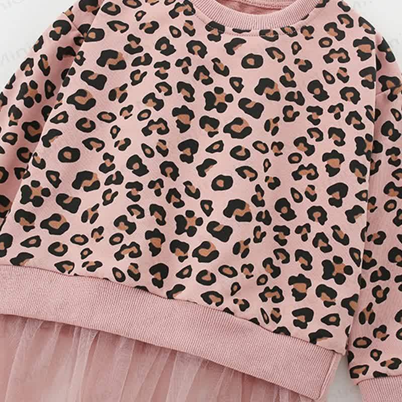 Toddler Girl Leopard Print Crew Neck Cute Sweatshirt - image 2