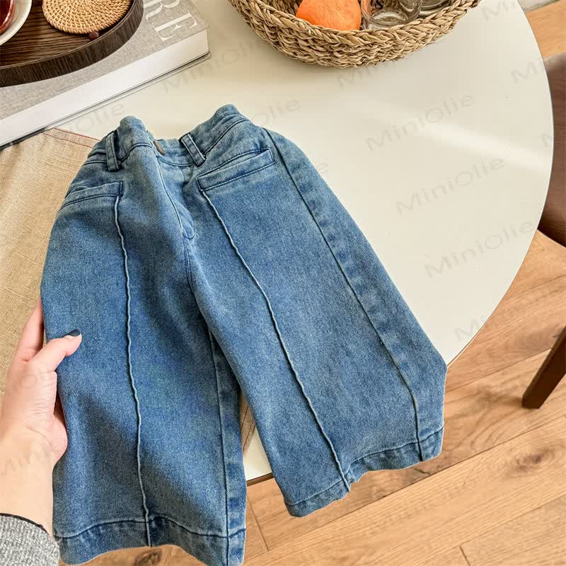 Baby Toddler Girl Solid Color Denim Pants - Light Blue - 8Y - image 2