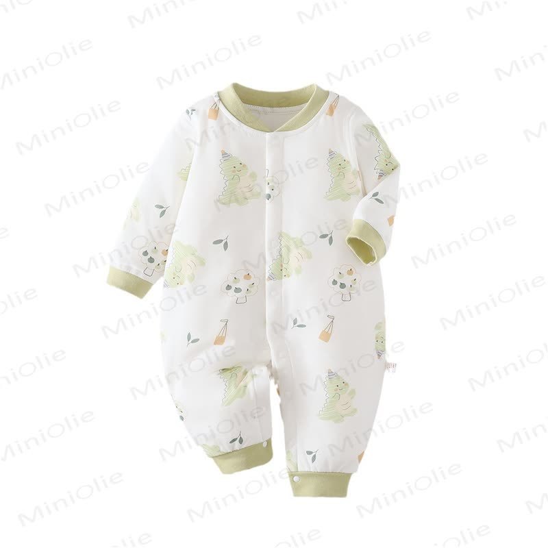 Baby Fruit Dinosaur Print Newborn Pajamas Romper - Green - 18-24M - image 1