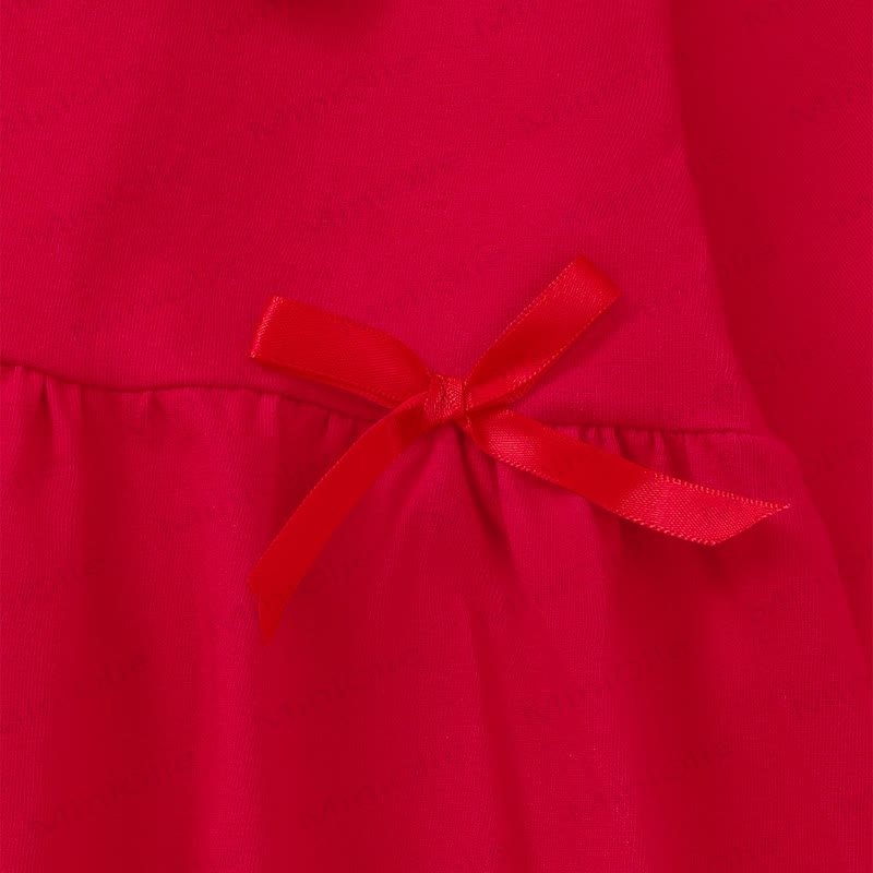 Baby Toddler Girl Bow Love Red Knit Dress  - image 5